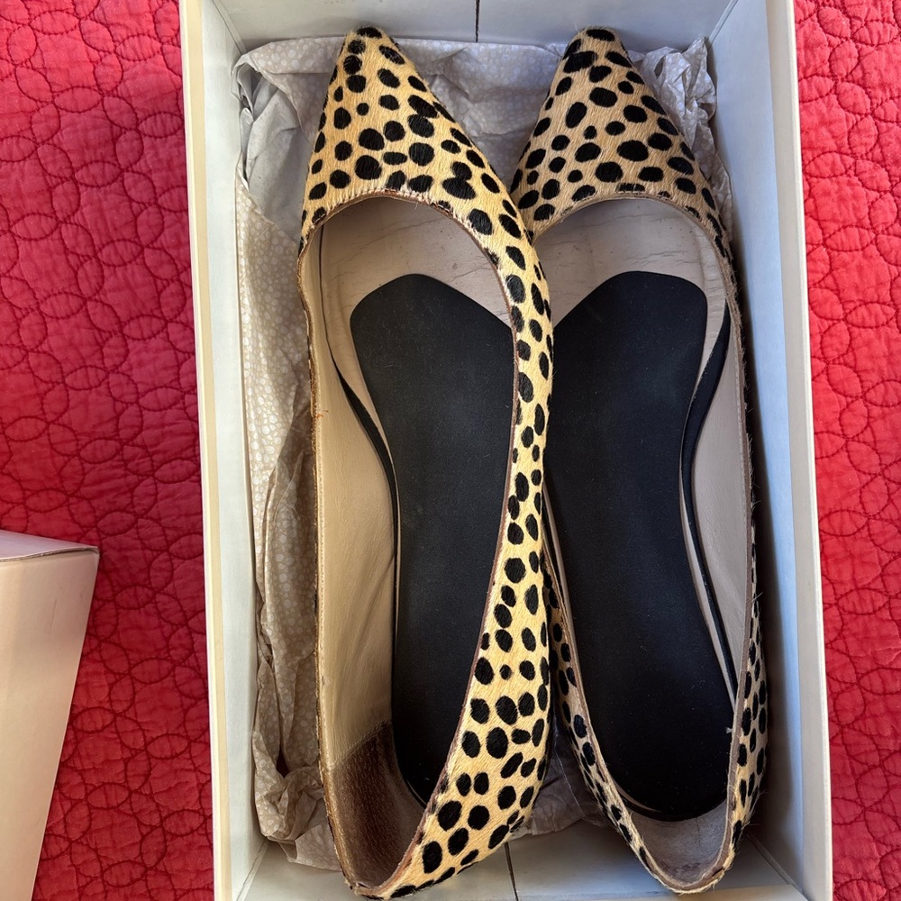 LOEFFLER RANDALL QUINNIE CALFSKIN CHEETAH PRINT HEELS